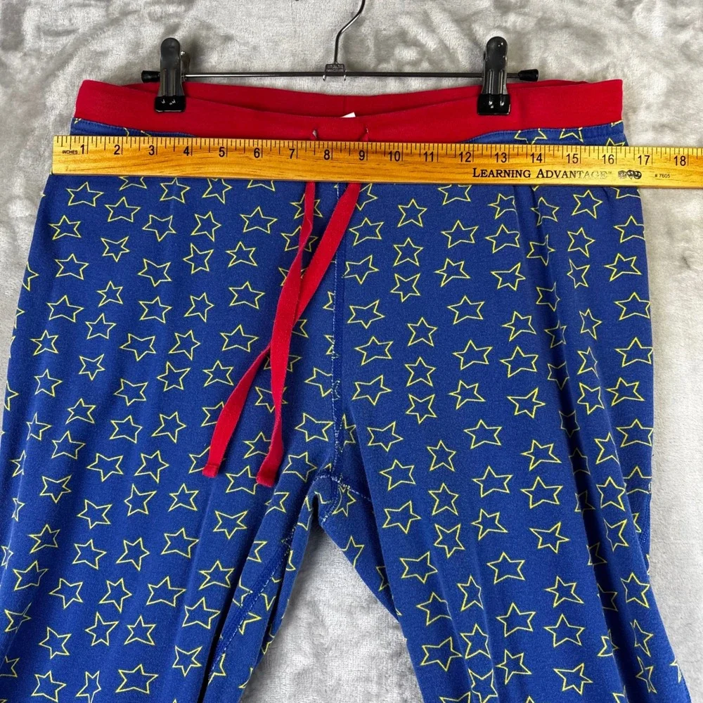 Hanna Andersson Pajama Pants Kids L Blue Star Wonder Woman Organic Cotton (1483)